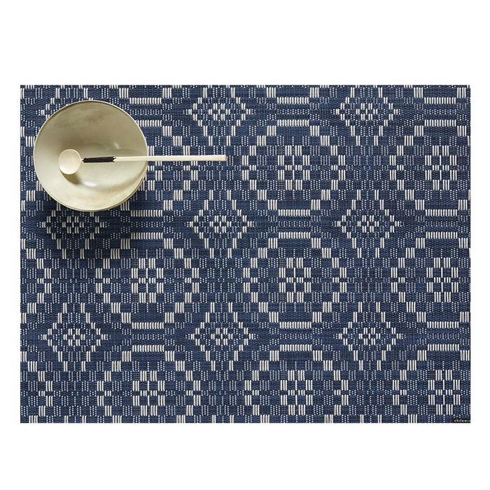 Chilewich Table Mats - Overshot / Rectangle / Denim