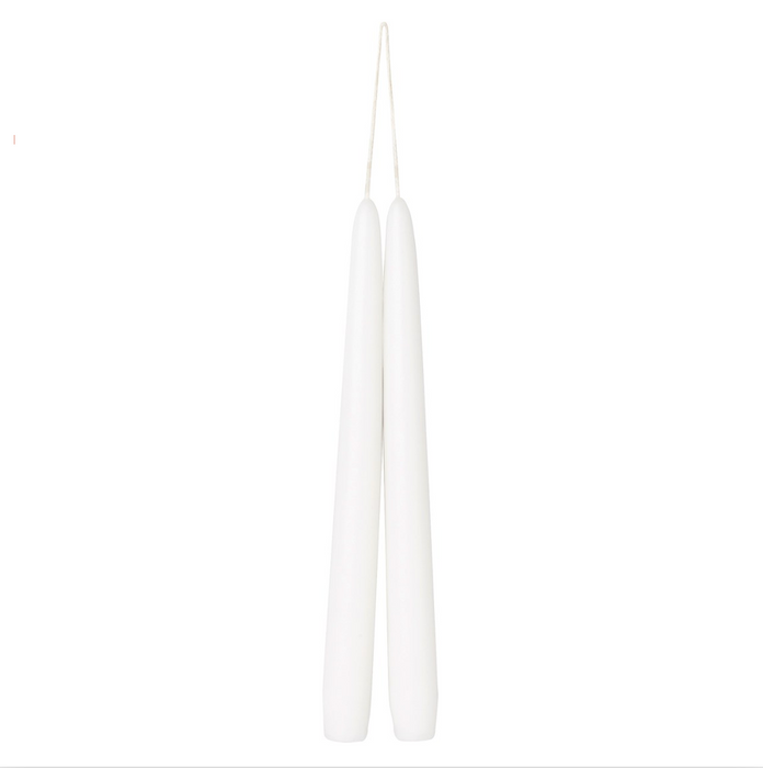 Tapered Dinner Candle 24cm / 9.5" - White (pair)