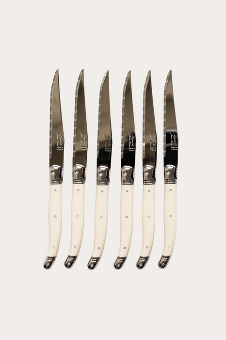 Laguiole Jean Néron Serrated Steak Knife - Set of 6, Ivory