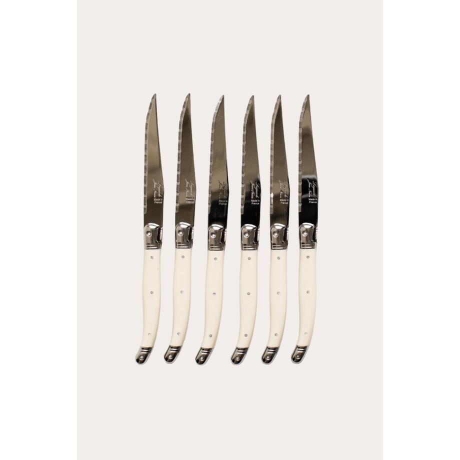 Laguiole Jean Dubost Steak Knife - Set de 6, Noir