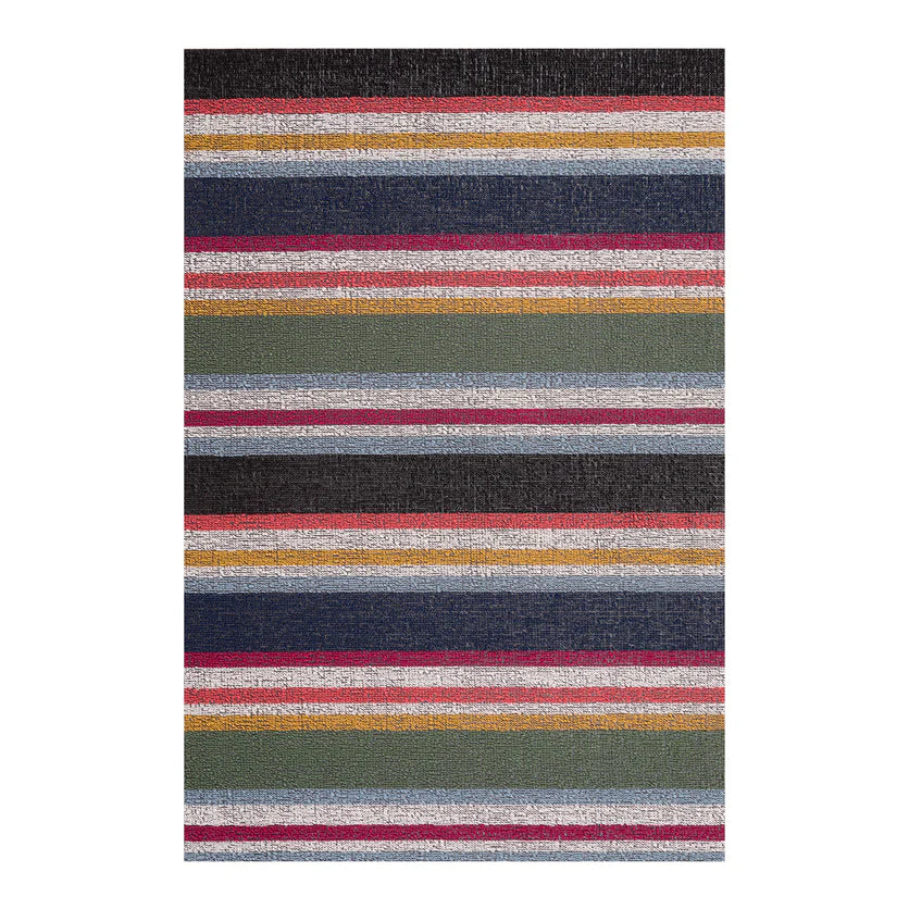 Chilewich Indoor Outdoor Shag Utility Doormat - Shuffle Stripe / Rectangle / Petunia / 24x36"