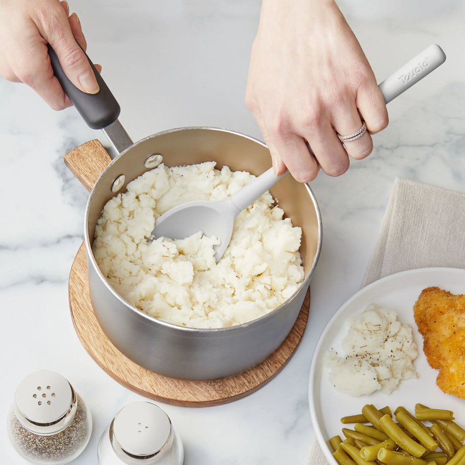 Tovolo Flex-Core All Silicone Small Deep Spoon - Oyster Gray