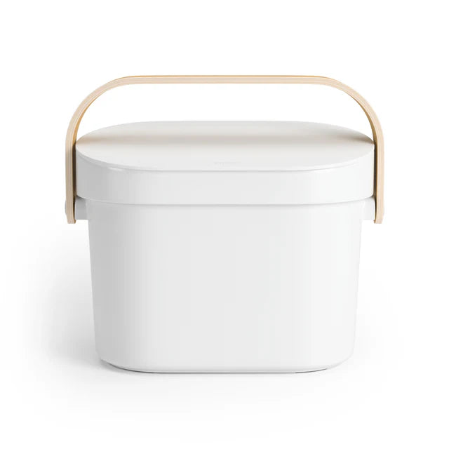 Umbra Bellwood Compost Bin - White Natural