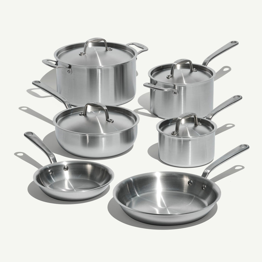 MADE IN Cookware 10 Piece 5-ply Stainless Steel Cookware Set