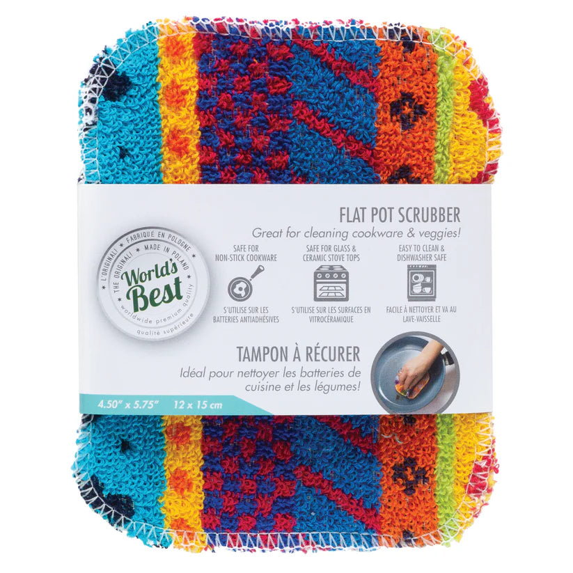 World's Best Pot Scrubber - Flat, Patterned