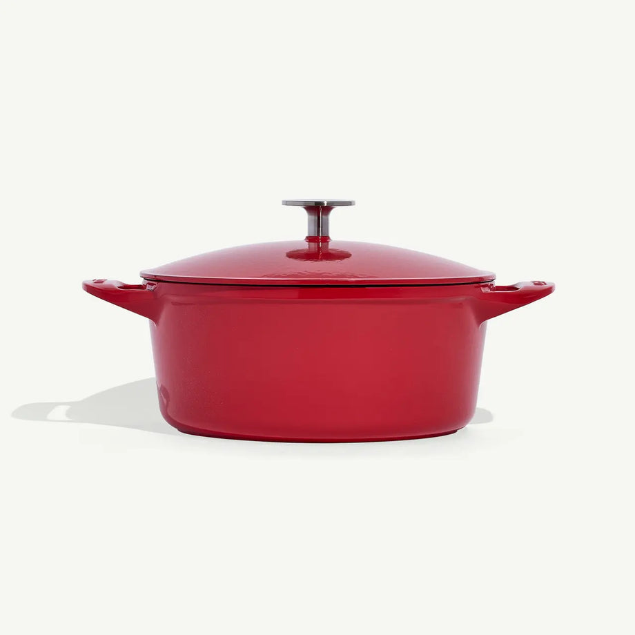 MADE IN Enameled Cast Iron Dutch Oven 5.5 QT / Round - Red