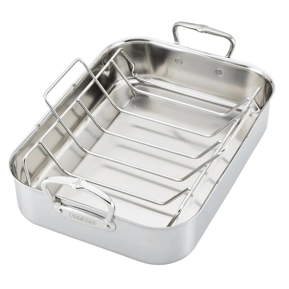 Hestan Provisions – Plat à rôtir en acier inoxydable – Grand / 16,5 po x 11,8 po x 3,5 po