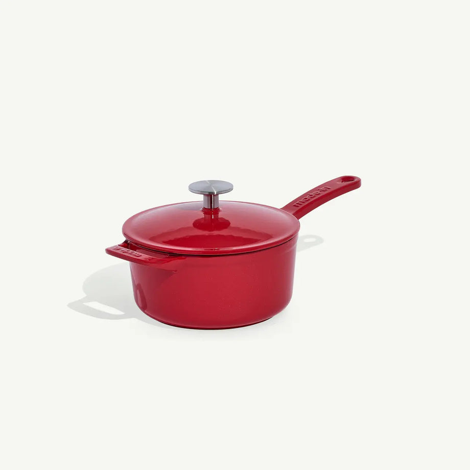 MADE IN Enameled Cast Iron Saucepan 2 QT - Red