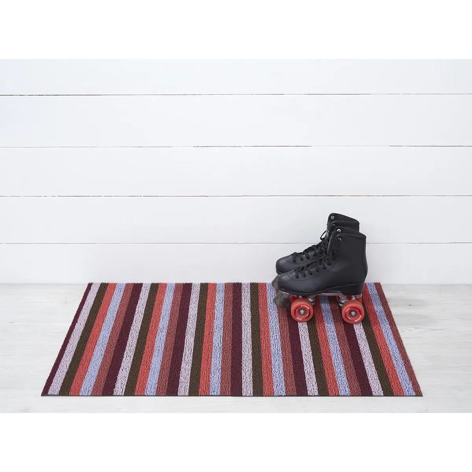 Tapis à poils longs Chilewich pour intérieur et extérieur - Rayure uniforme / Baie / 18x28"