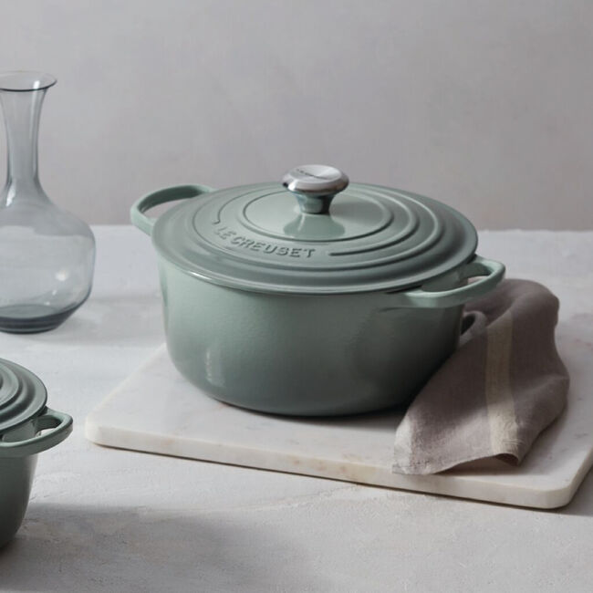 Le Creuset 5.3L Signature Round Dutch Oven - Sea Salt