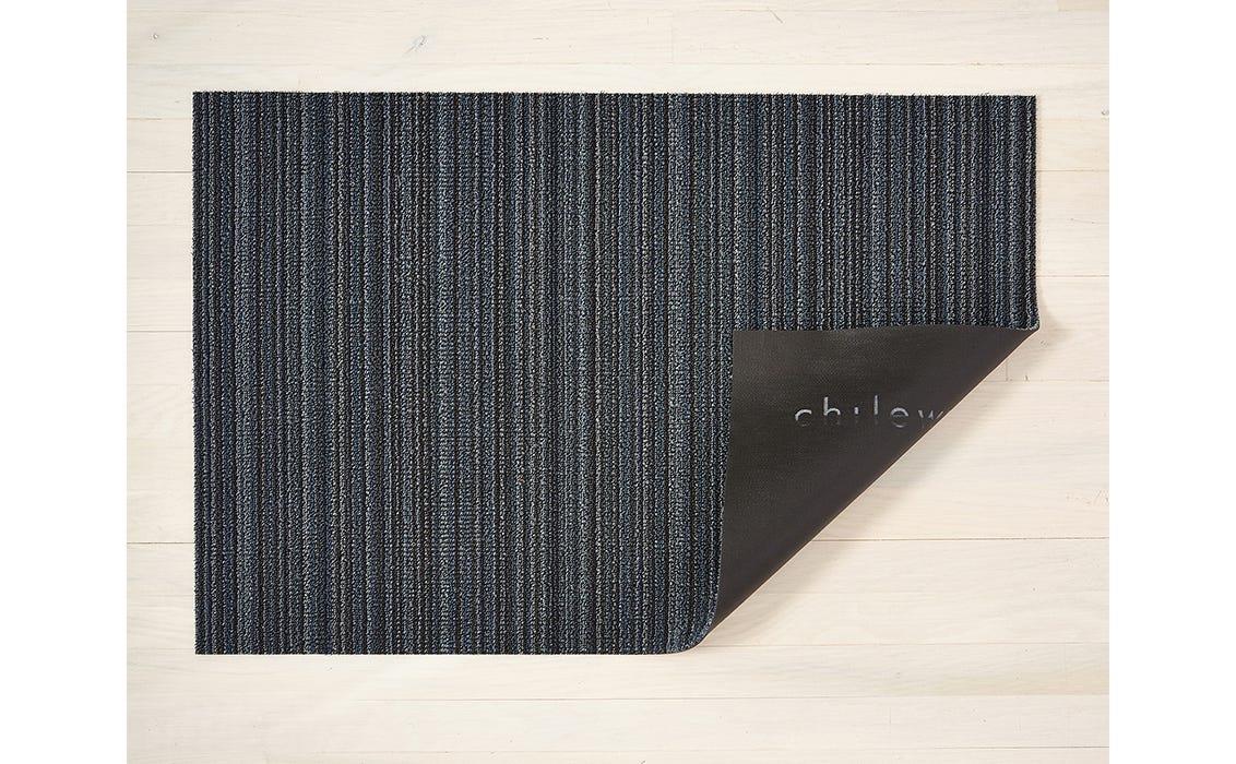 Chilewich Indoor Outdoor Shag Mat - Skinny Stripe / Blue / 24x36"