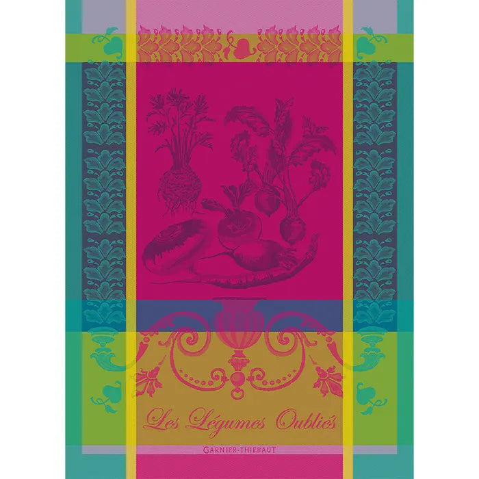 Garnier-Thiebaut Tea Towels - Legumes Oublies Fuchsia