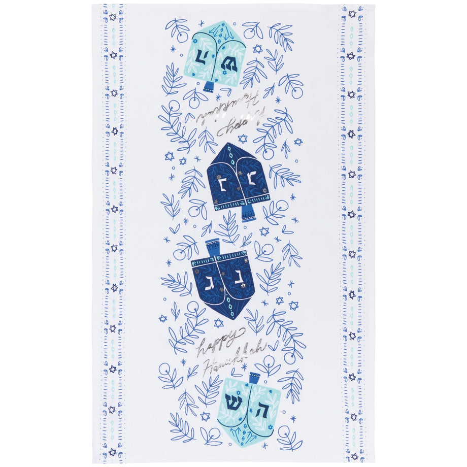 Danica Dishtowel - Dreidels Hanukkah