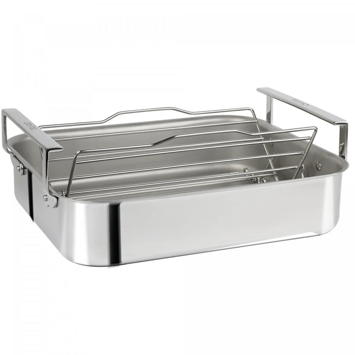 Cristel 3-Ply Roaster with Stainless Steel Rack & Thermometer