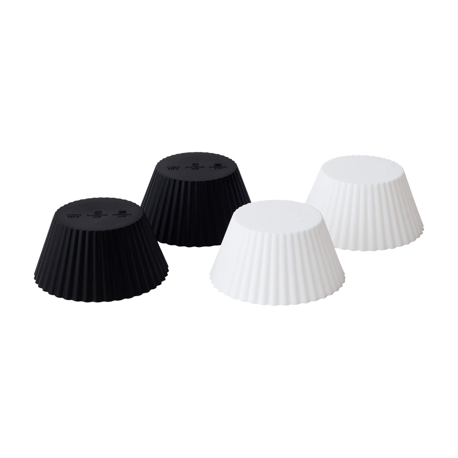 Fox Run Silicone Bake Cups, Noir & Blanc - Set de 12
