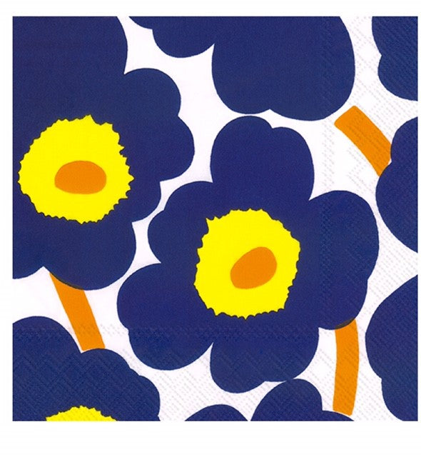 Marimekko Paper Lunch Napkin - UNIKKO dark blue