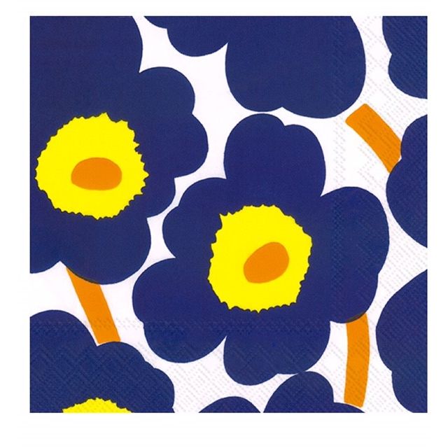 Serviettes de cocktail Marimekko - UNIKKO bleu foncé