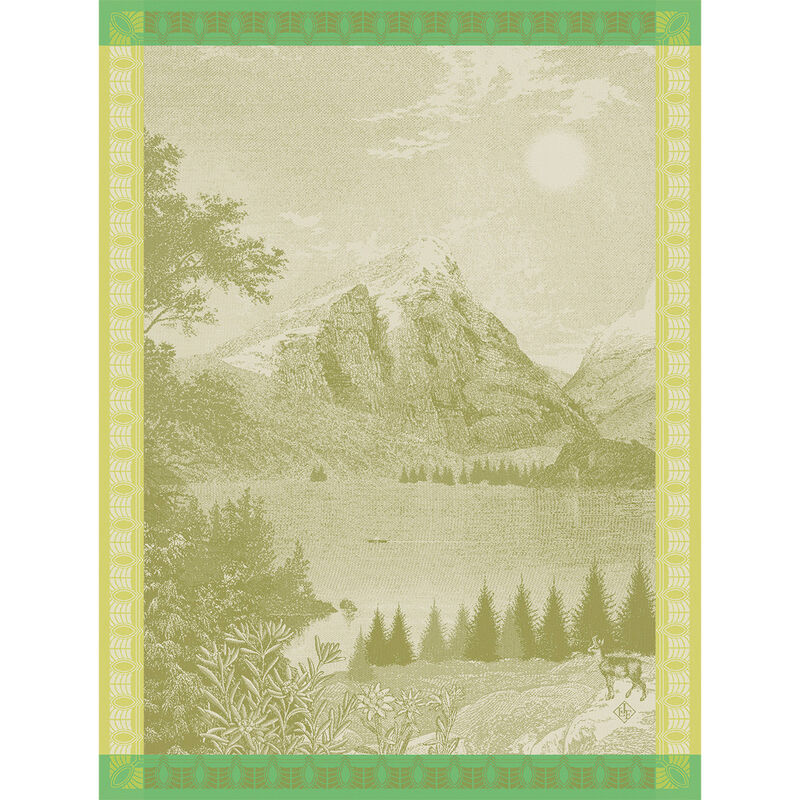 Jacquard Français Cotton Tea Towel – Altitude / Green