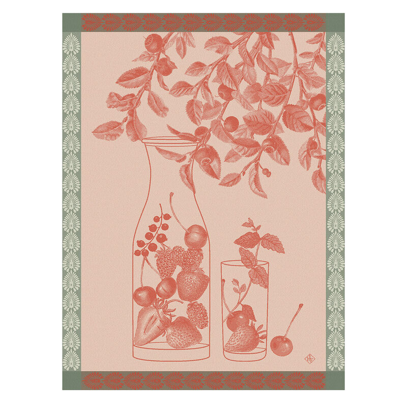 Jacquard Français Cotton Tea Towel  - Eaux de fruits rouges / Rouge