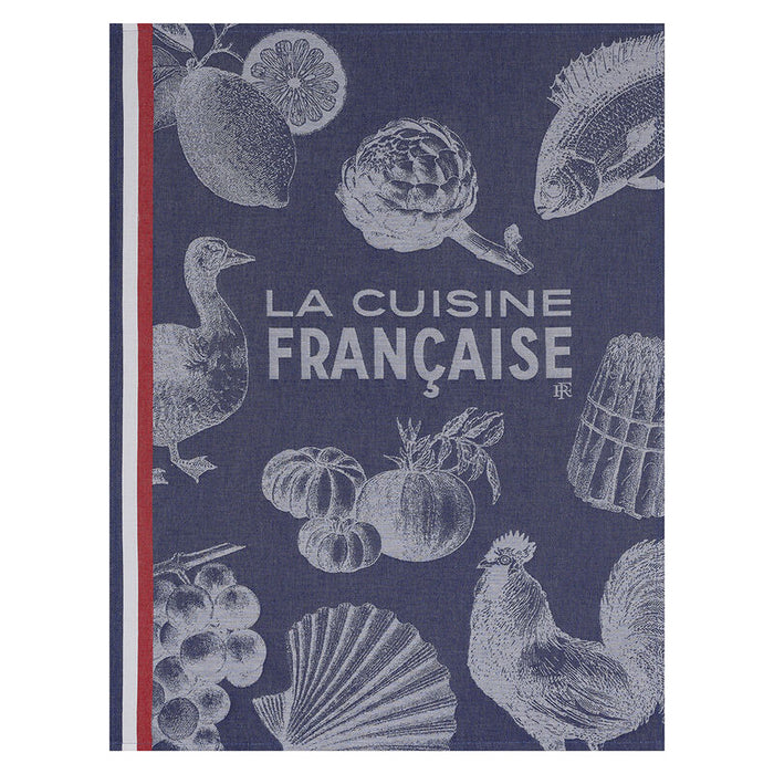 Jacquard Français Cotton Tea Towel - Gastronomie Blue