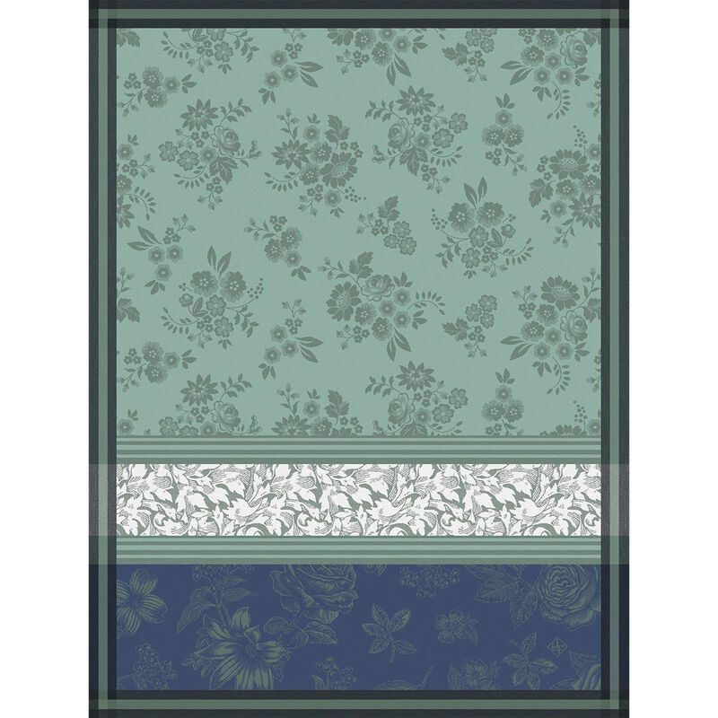 Jacquard Français Cotton-Linen Tea Towel – Romance / Green