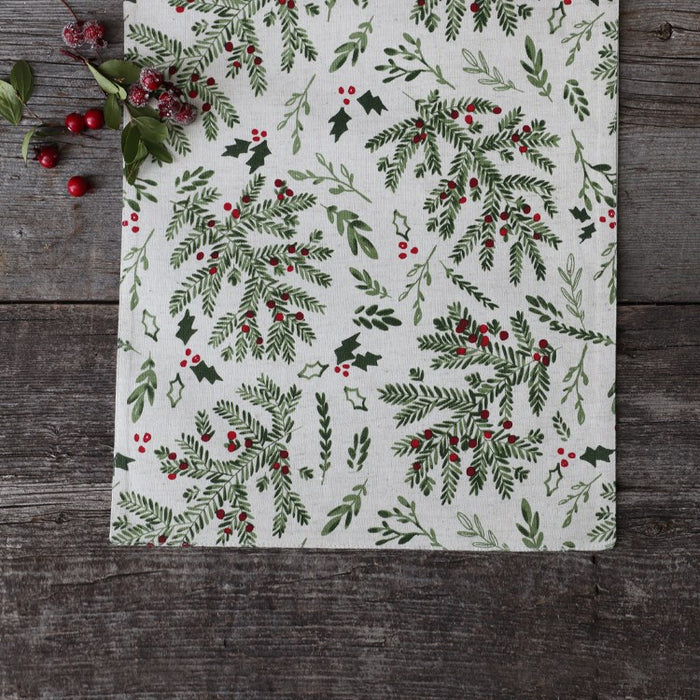 Harman Cotton Holly Table Runner