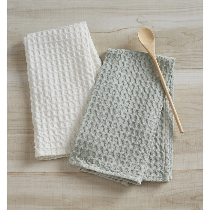 Split P Cotton Waffle Weave Towel - Blue Mist