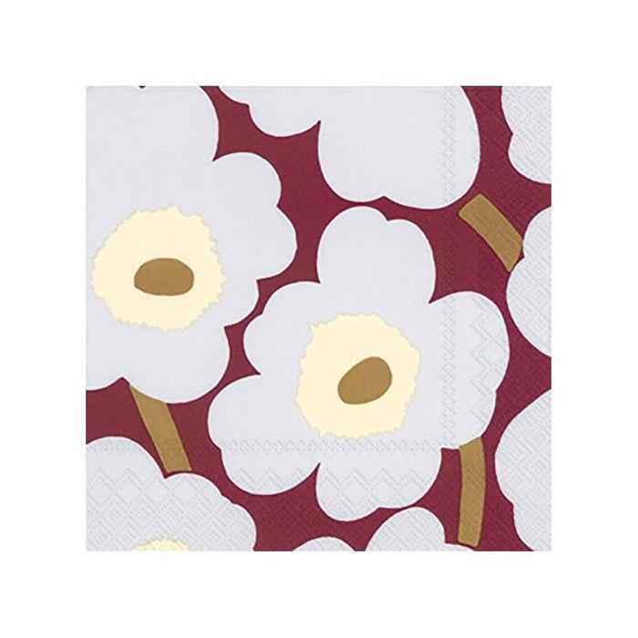 Marimekko Paper Lunch Napkins - UNIKKO Bordeaux