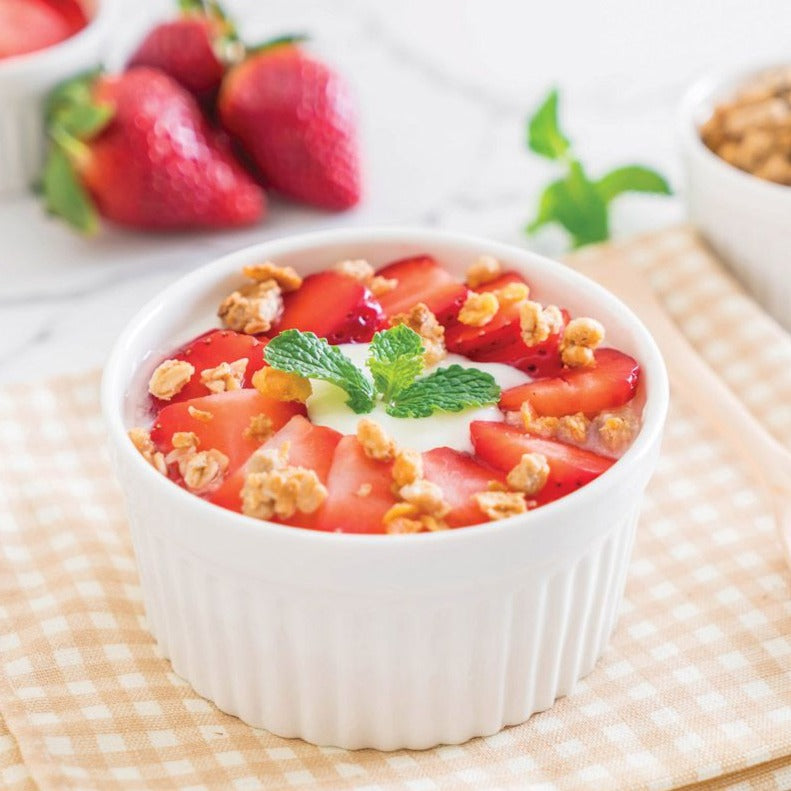 HIC White Soufflé Ramekins - 10oz Shallow