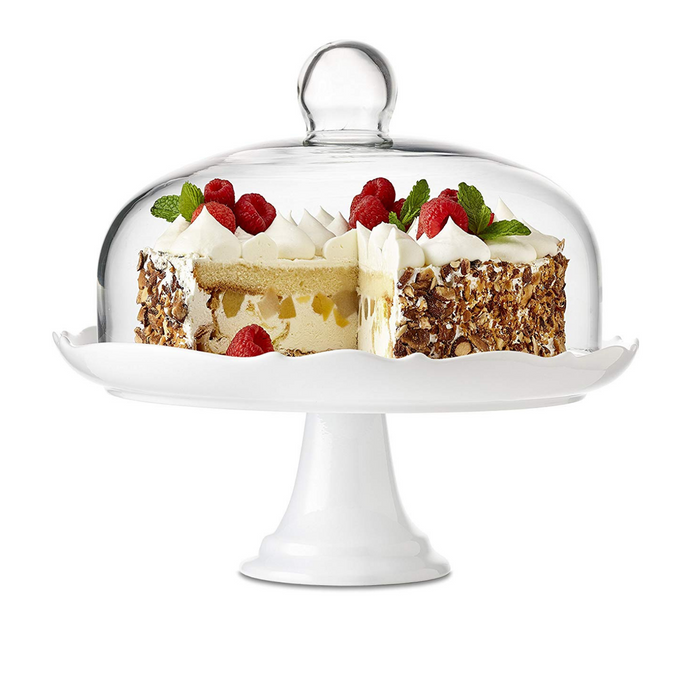 Bianco Cake Stand with Dome - 30.5 cm