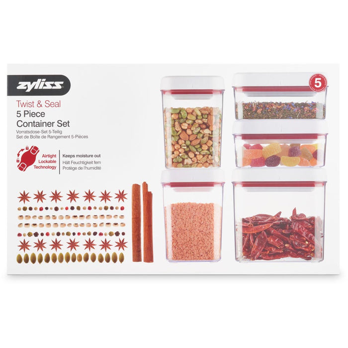 Zyliss Twist and Seal Storage Container - 5 Piece Set