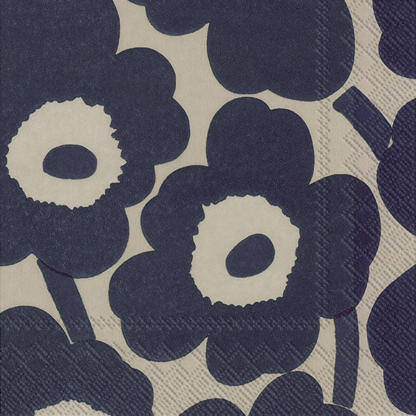 Marimekko Paper Lunch Napkin -  UNIKKO linen blue