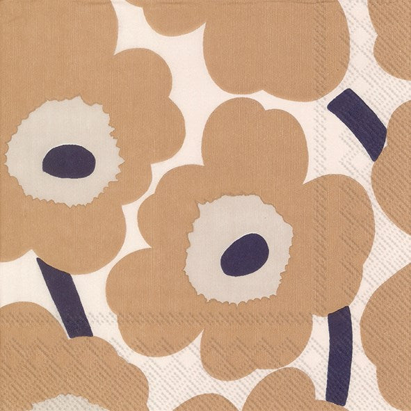 Marimekko Paper Cocktail Napkins - UNIKKO cream linen