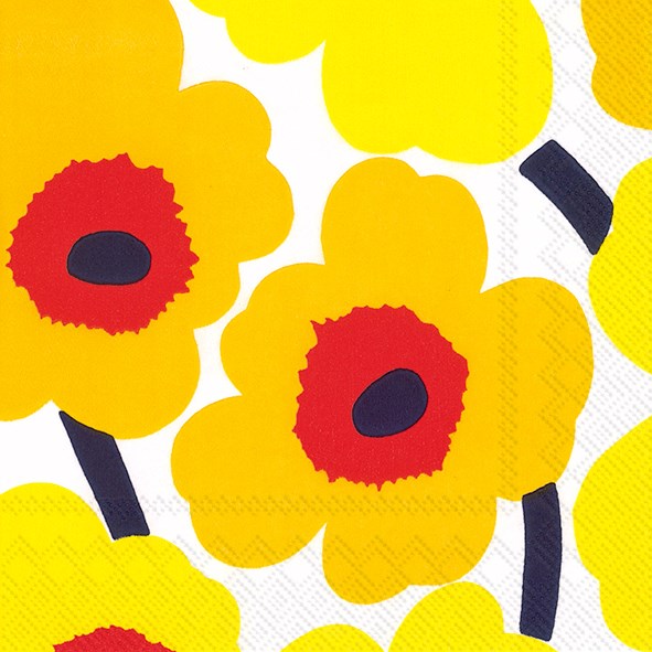 Marimekko Paper Lunch Napkins - UNIKKO Dark Yellow