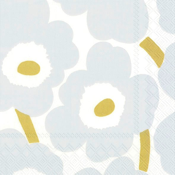 Marimekko Paper Lunch Napkin - UNIKKO white silver