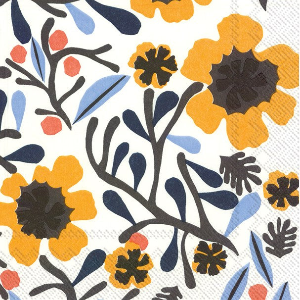 Marimekko Paper Lunch Napkins - MYKERO white yellow