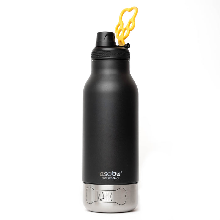 Asobu 3-IN-1 BOTTLE FOR YOU AND YOUR DOG - Black