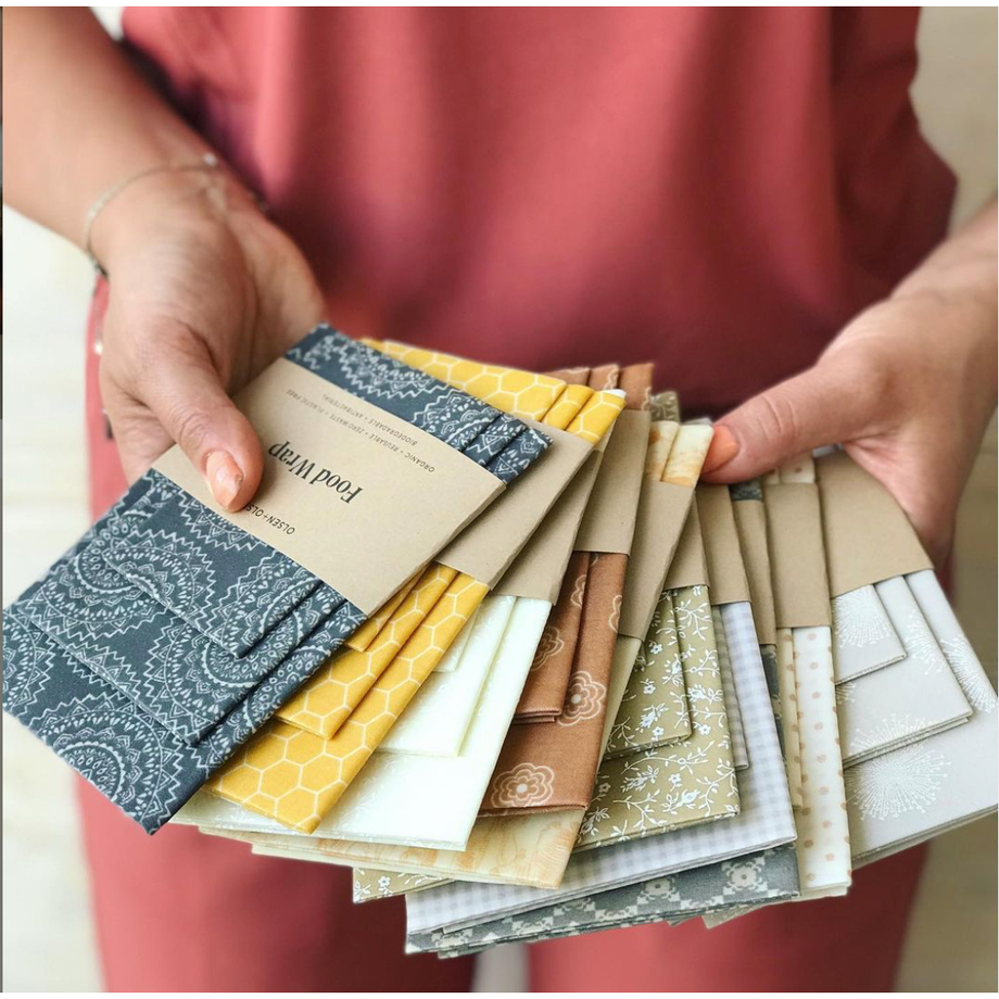 Olsen + Olsen Organic Beeswax Wraps - 3 Pack (impressions mélangées)