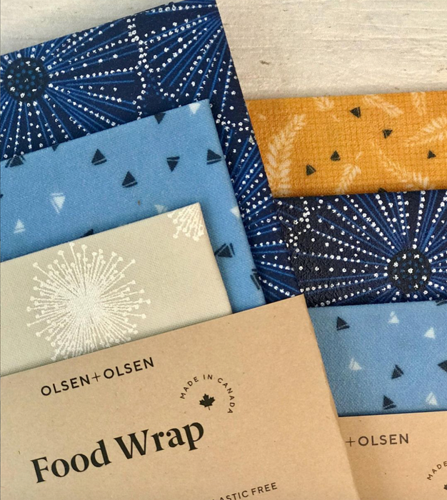 Olsen + Olsen Organic Beeswax Wraps - 3 Pack (mixed prints)