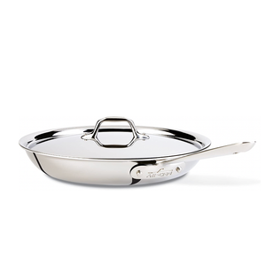 All-Clad D3 Stainless Steel Fry Pan with Lid - 12
