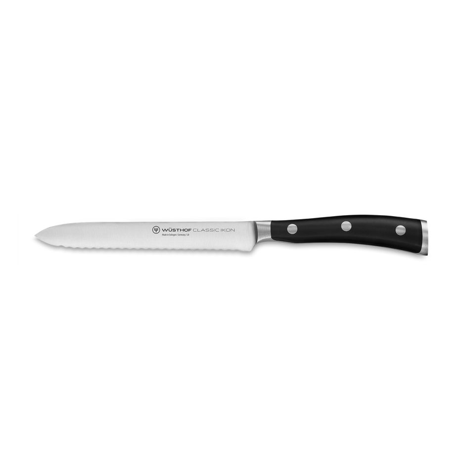 Wusthof Classic Ikon 5"/14cm Saucisse Couteau - Noir