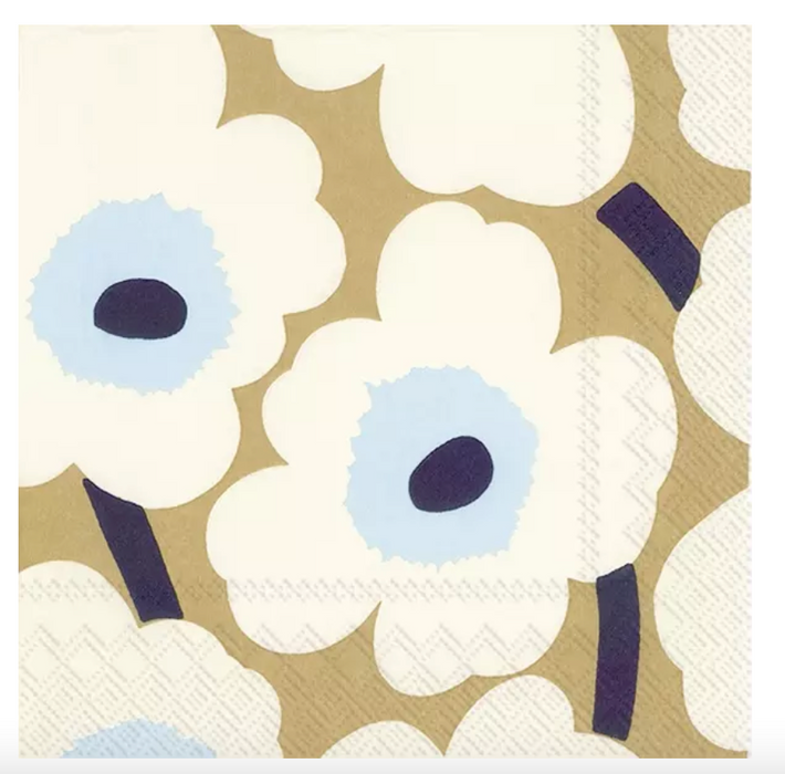 Marimekko Paper Lunch Napkin -  UNIKKO cream gold