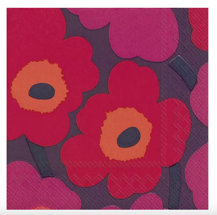 Marimekko Paper Cocktail Napkins - UNIKKO mauve