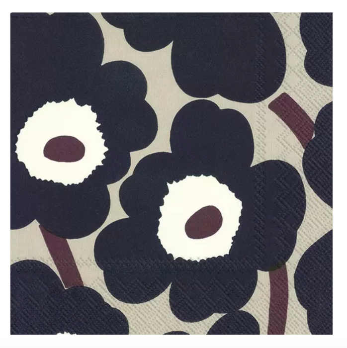 Marimekko Paper Lunch Napkin -  UNIKKO blue linen