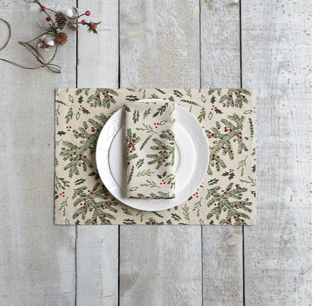 Harman Festive Set of 4 Napkins - Holly