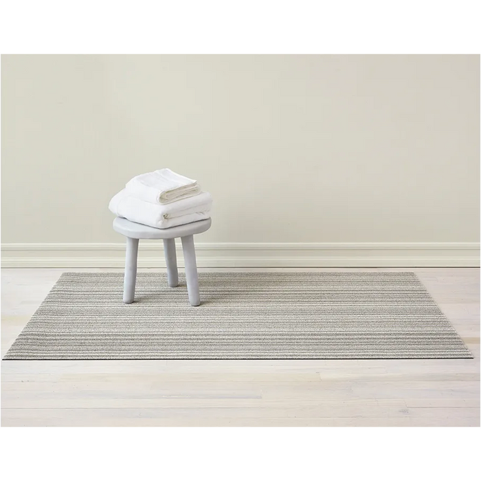 Chilewich Indoor Outdoor Shag Utility Mat - Skinny Stripe / Birch / 24x36"