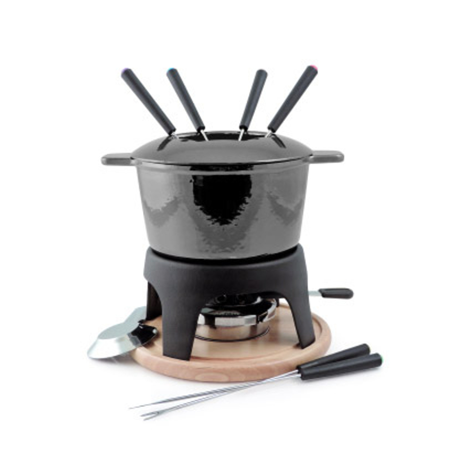 Swissmar Sierra Cast Iron Fondue Set - Metallic Black