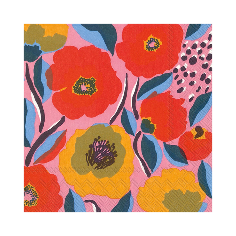 Marimekko Paper Lunch Napkins - ROSARIUM Rose