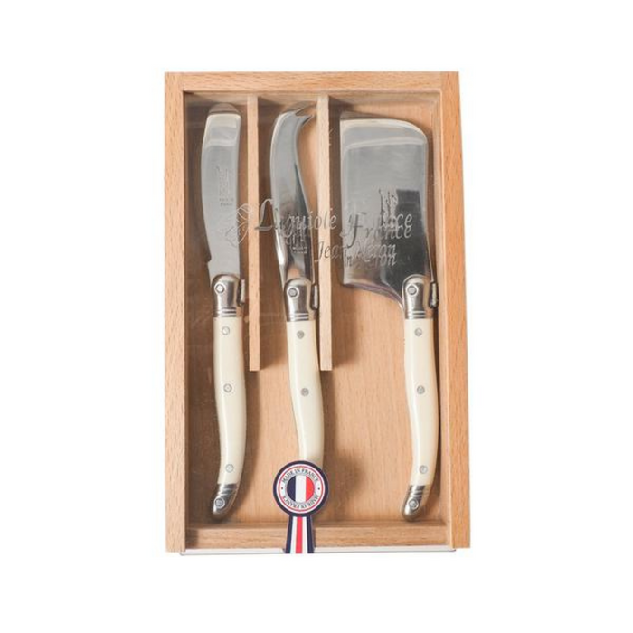 Laguiole Jean Dubost Mini Cheese Utensils, Set of 3 / Ivory