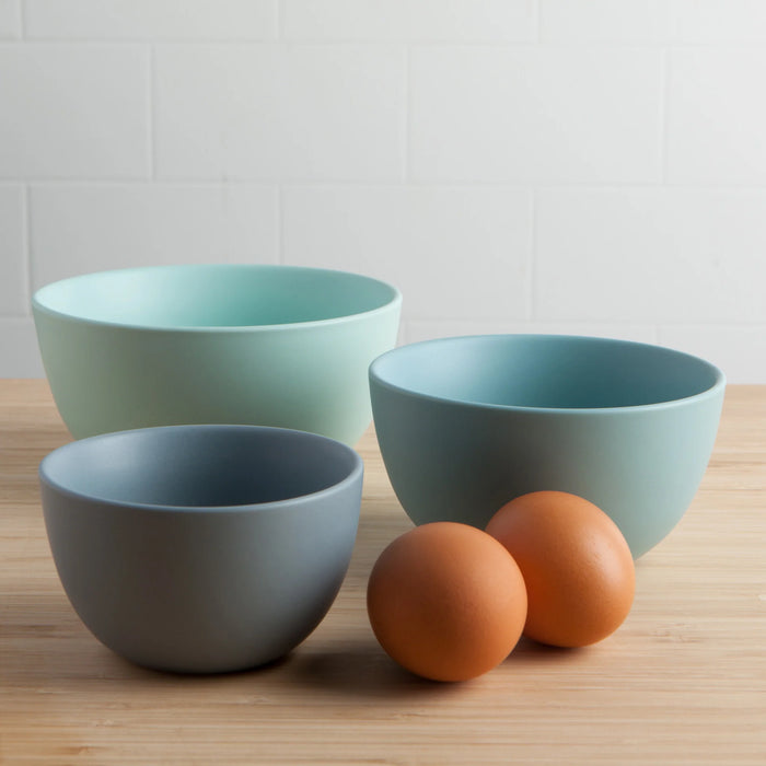 Now Designs Stoneware Prep Bowls - Set of 3 / Robin's Egg